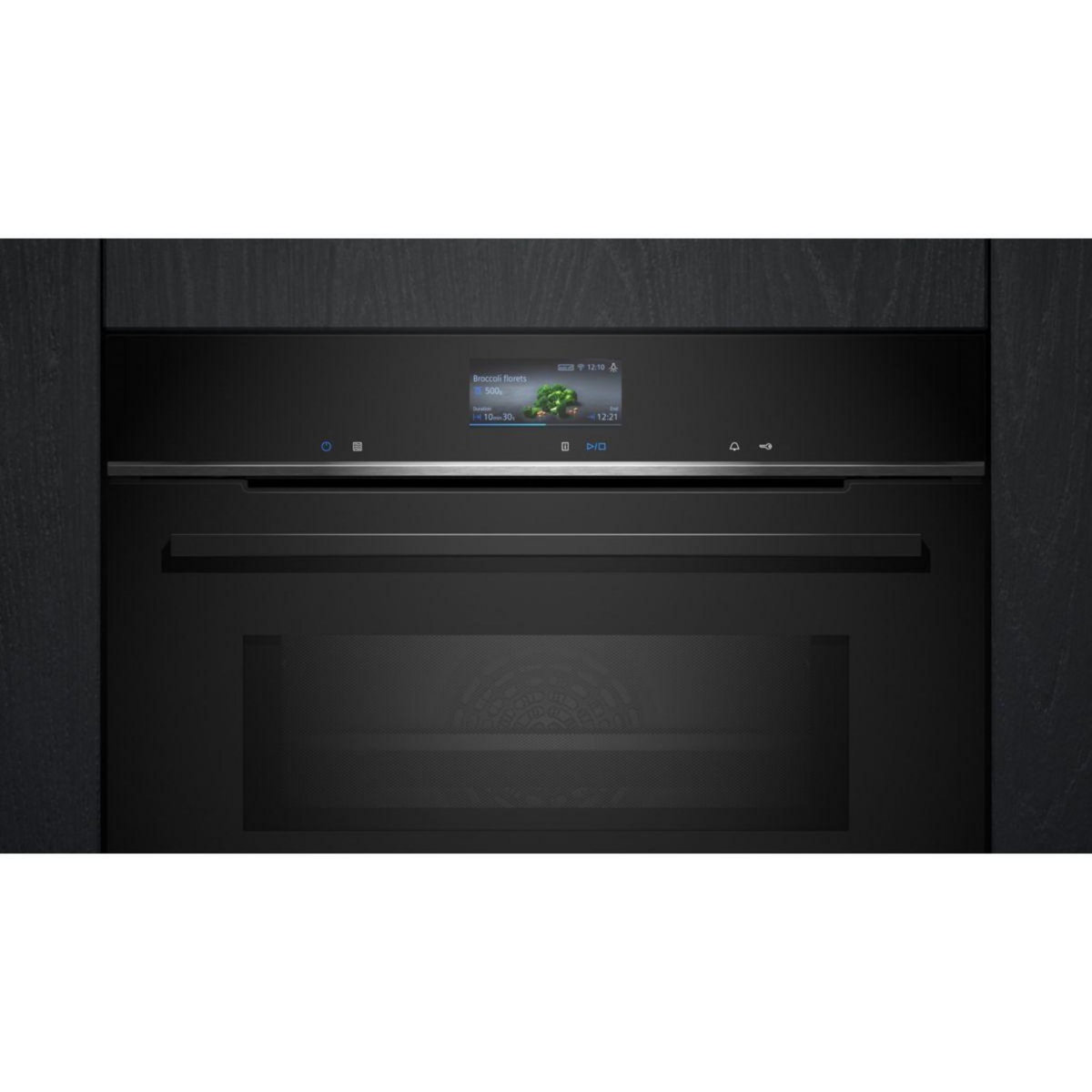 Siemens Micro ondes combiné encastrable CM776G1B1  Série iQ700 VarioSpeed