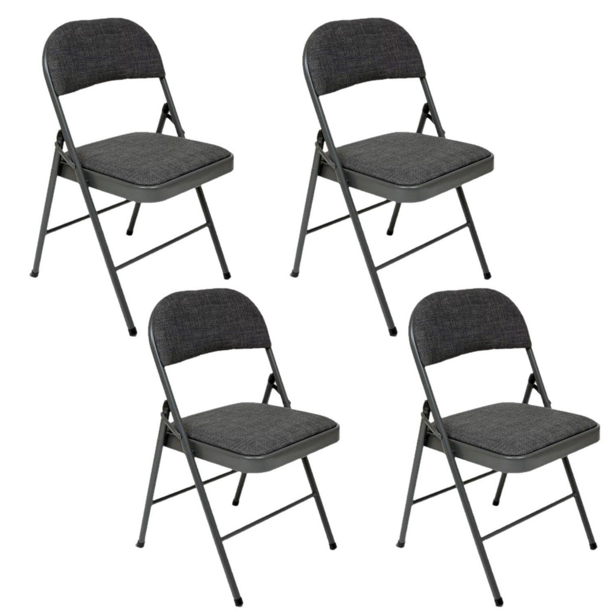 FIVE Lot de 4 chaises pliantes en tissu chiné FLEXY