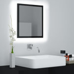 VIDAXL Miroir LED de salle de bain Noir brillant 40x8,5x37cm Acrylique