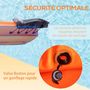 Voir la diapositive 4 : OUTSUNNY Canoé kayak gonflable 1 personne - gonfleur et rame en aluminium inclus - PVC orange noir