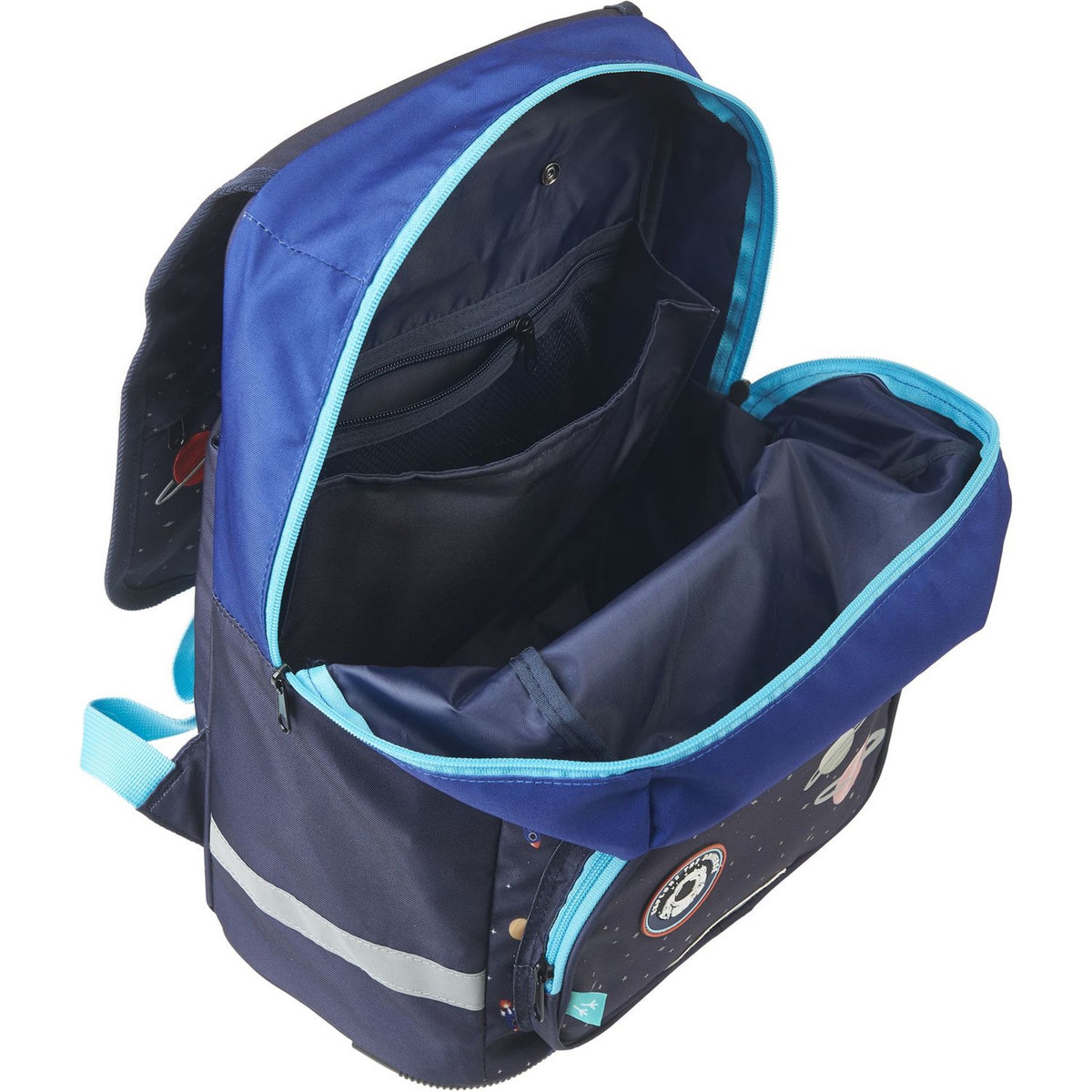 AUCHAN Sac à dos à roulettes bleu ESPACE