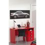 Voir la diapositive 2 : Bureau enfant rouge 3 tiroirs, 1 niche esprit racing SPEED