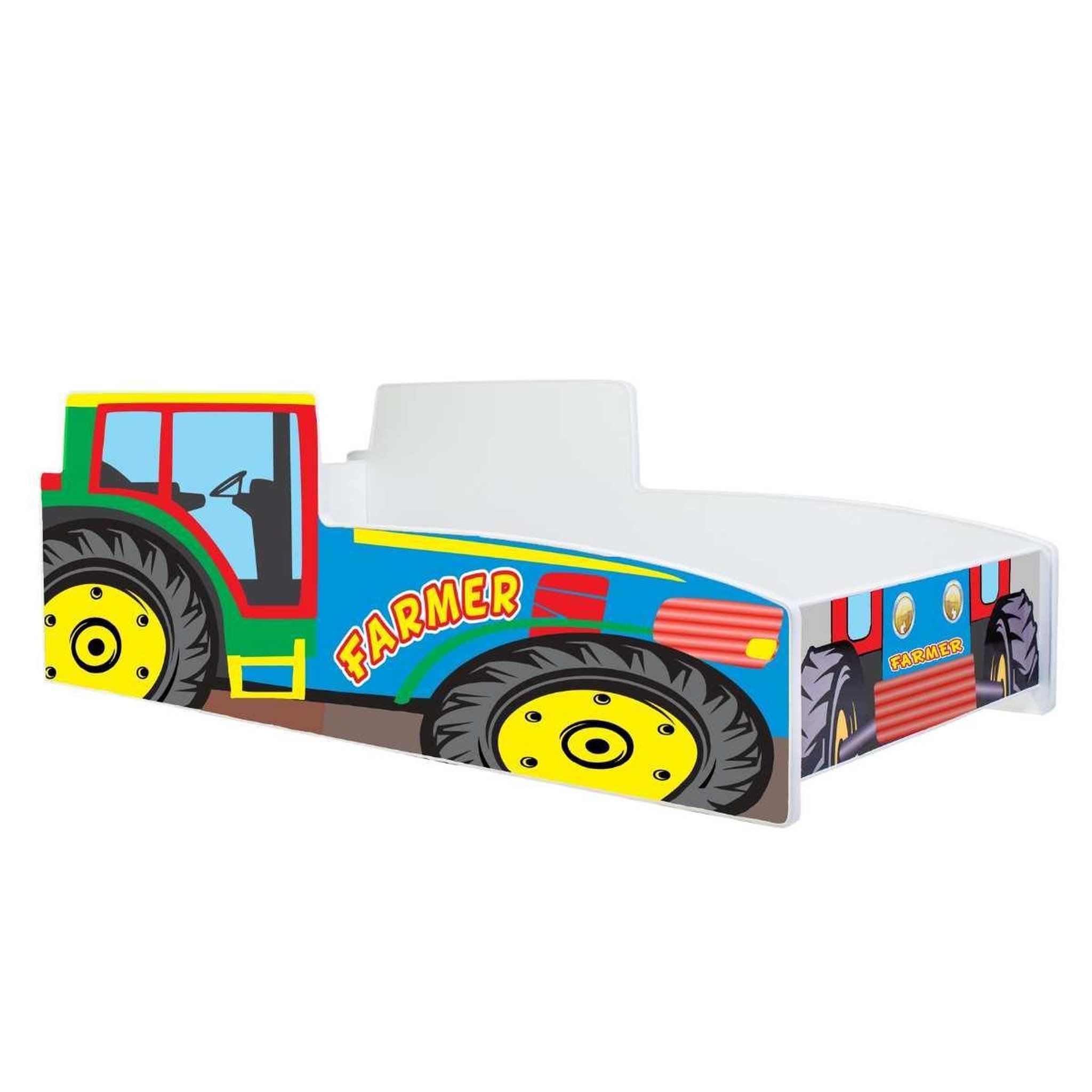 KOBI Lit Enfant Tracteur Coloré 140x70 - Confort et Sécurité pour Votre Petit