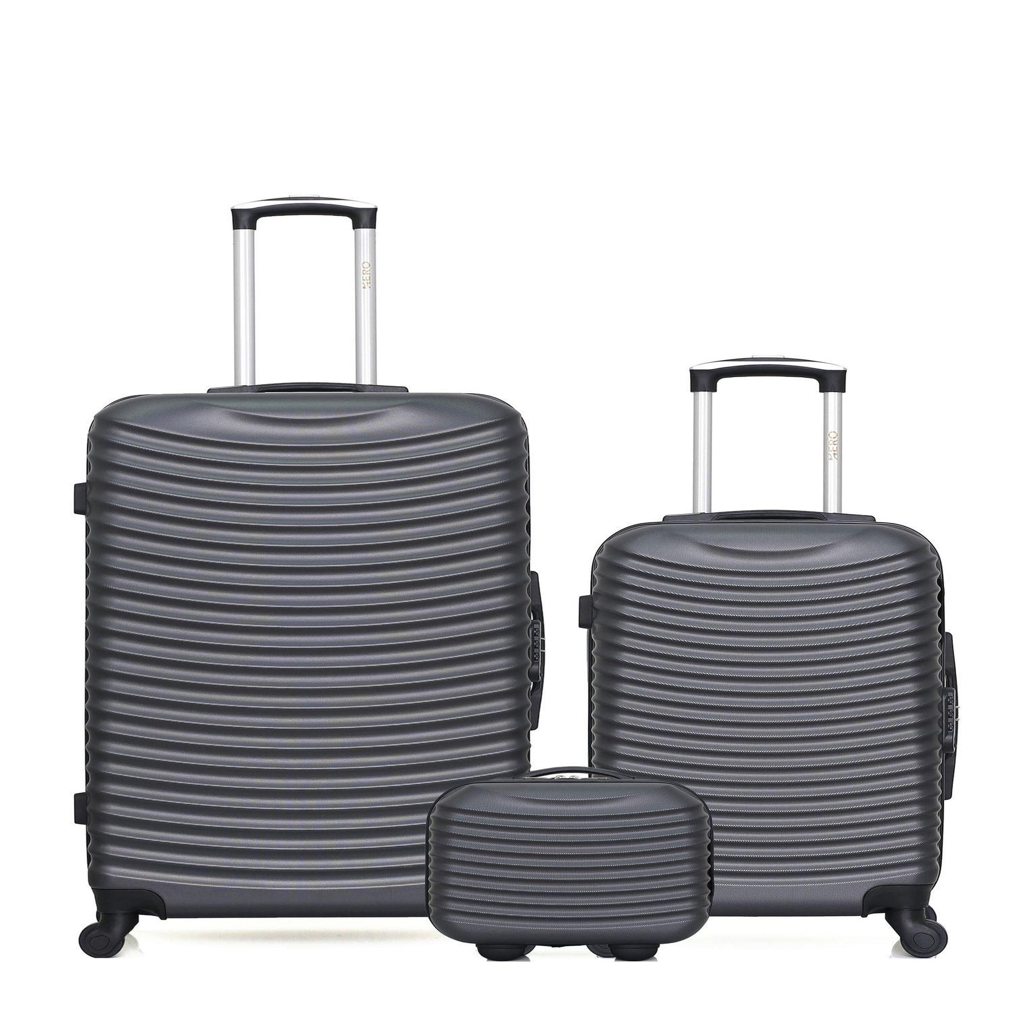 HERO Lot de 3 - valises grand format, cabine et vanity etna. Coloris disponibles : Gris, Beige