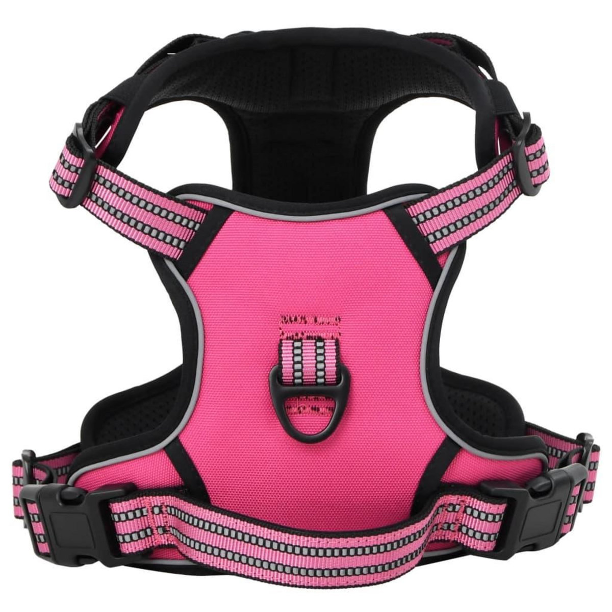 VIDAXL Harnais pour chien avec laisse et collier reglables rose M