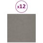 Voir la diapositive 2 : VIDAXL Panneaux muraux 12 pcs Gris clair 30x30 cm Velours 1,08 m²