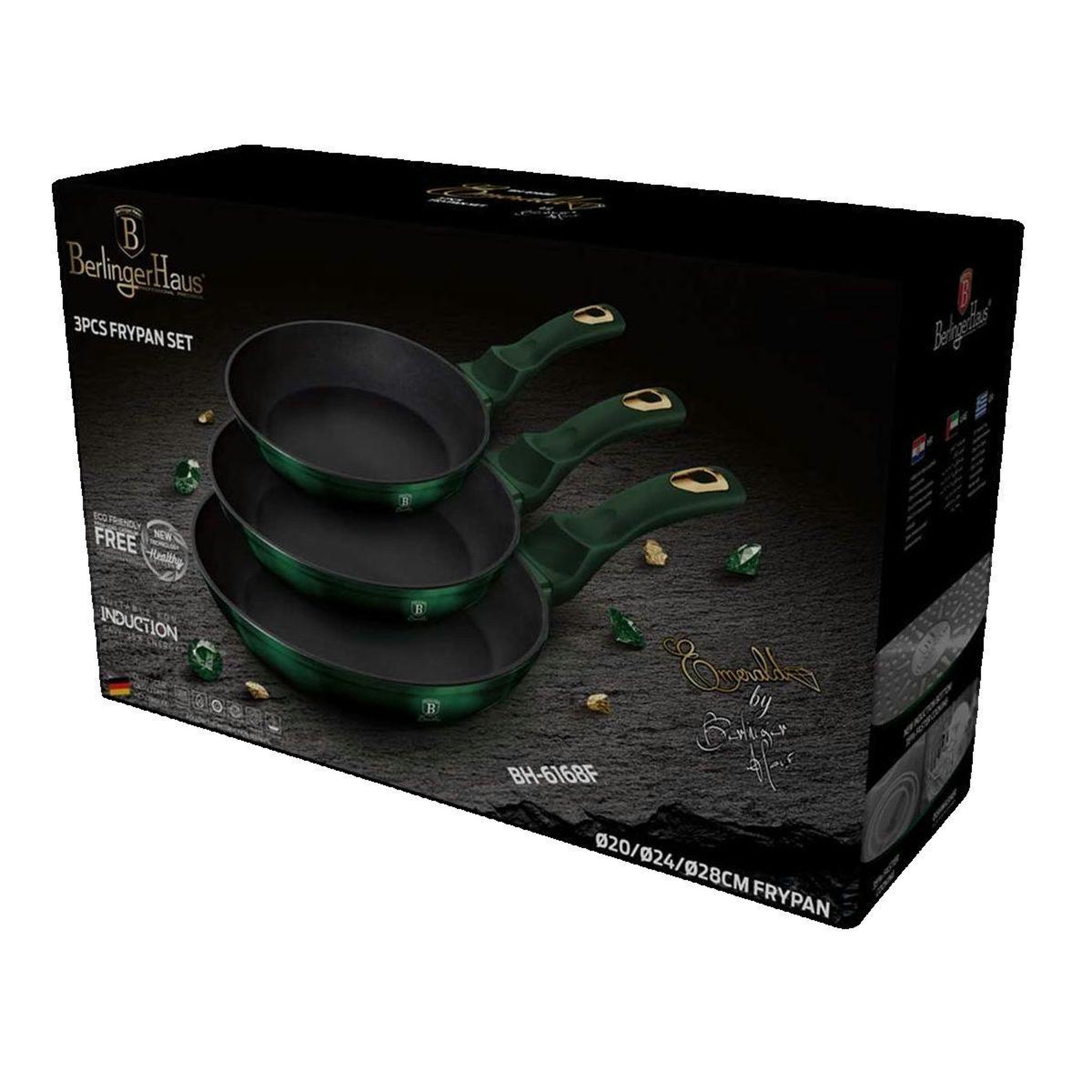 Voir la diapositive 3 : BERLINGER HAUS Batterie de cuisine Berlinger-Haus EMERALD en aluminium forgé vert métallique