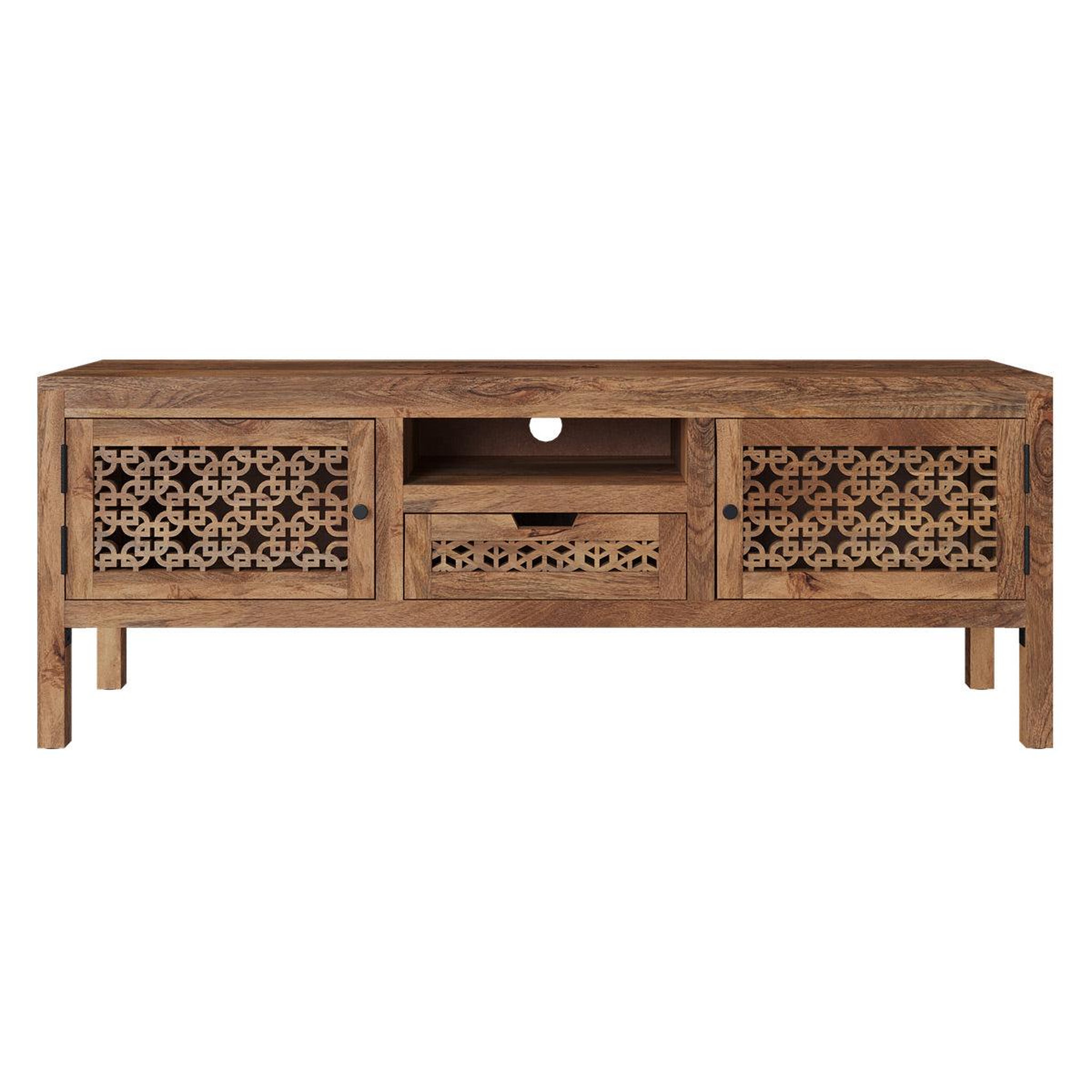 MAISON PAVANE Meuble tv ajouré en bois de manguier 150 cm-jaya