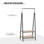 Voir la diapositive 6 : HOMCOM Portant à vêtements penderie style contemporain triangulaire dim. 64L x 43l x 149H cm 2 étagères MDF bois clair acier noir