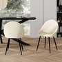 Voir la diapositive 2 : Rendez vous déco Lot de 2 chaises en tissu bouclé blanc cassé-Rona