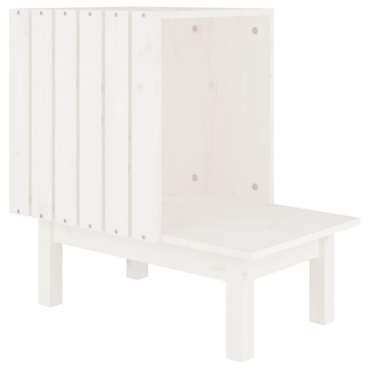 VIDAXL Maison pour chat Blanc 60x36x60 cm Bois de pin massif