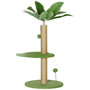 Voir la diapositive 1 : PAWHUT Arbre à chat design tropical - plateforme, griffoir, 2 jeux boules - beige vert