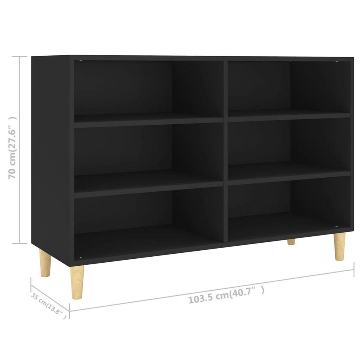VIDAXL Buffet noir 103,5x35x70 cm bois d'ingenierie
