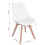  Ensemble table chaises 4 places scandinave blanches plastique bois