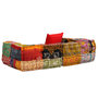 Voir la diapositive 3 : VIDAXL Pouf modulaire a 2 places Patchwork Tissu