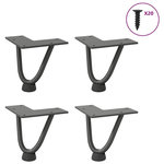 VIDAXL Pieds de table en forme d'epingle a cheveux 4 pcs anthracite