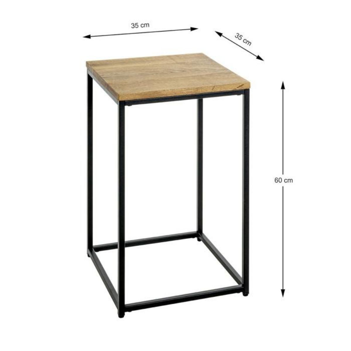 Paris Prix Table d'Appoint  Pika  60cm Chêne & Noir