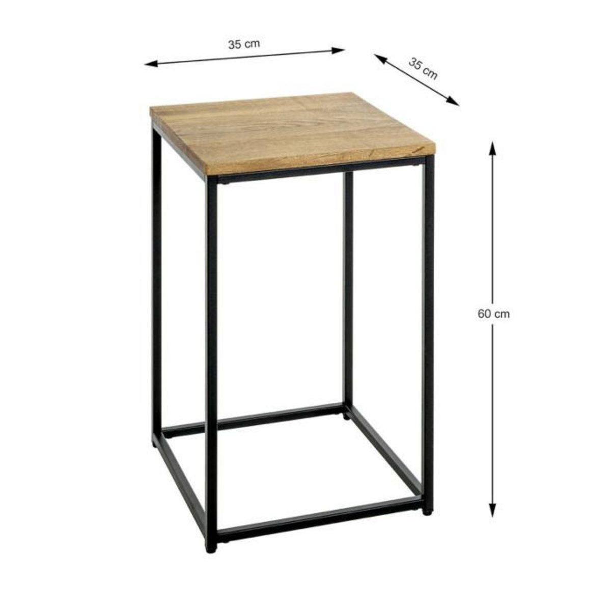 Paris Prix Table d'Appoint  Pika  60cm Chêne & Noir