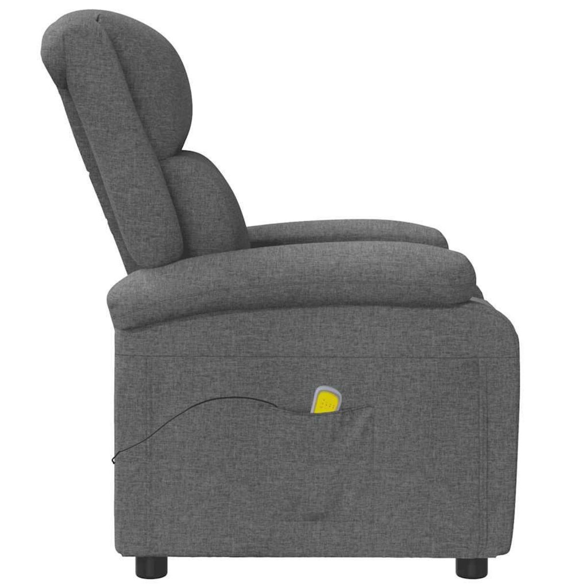 VIDAXL Fauteuil de massage Gris fonce Tissu
