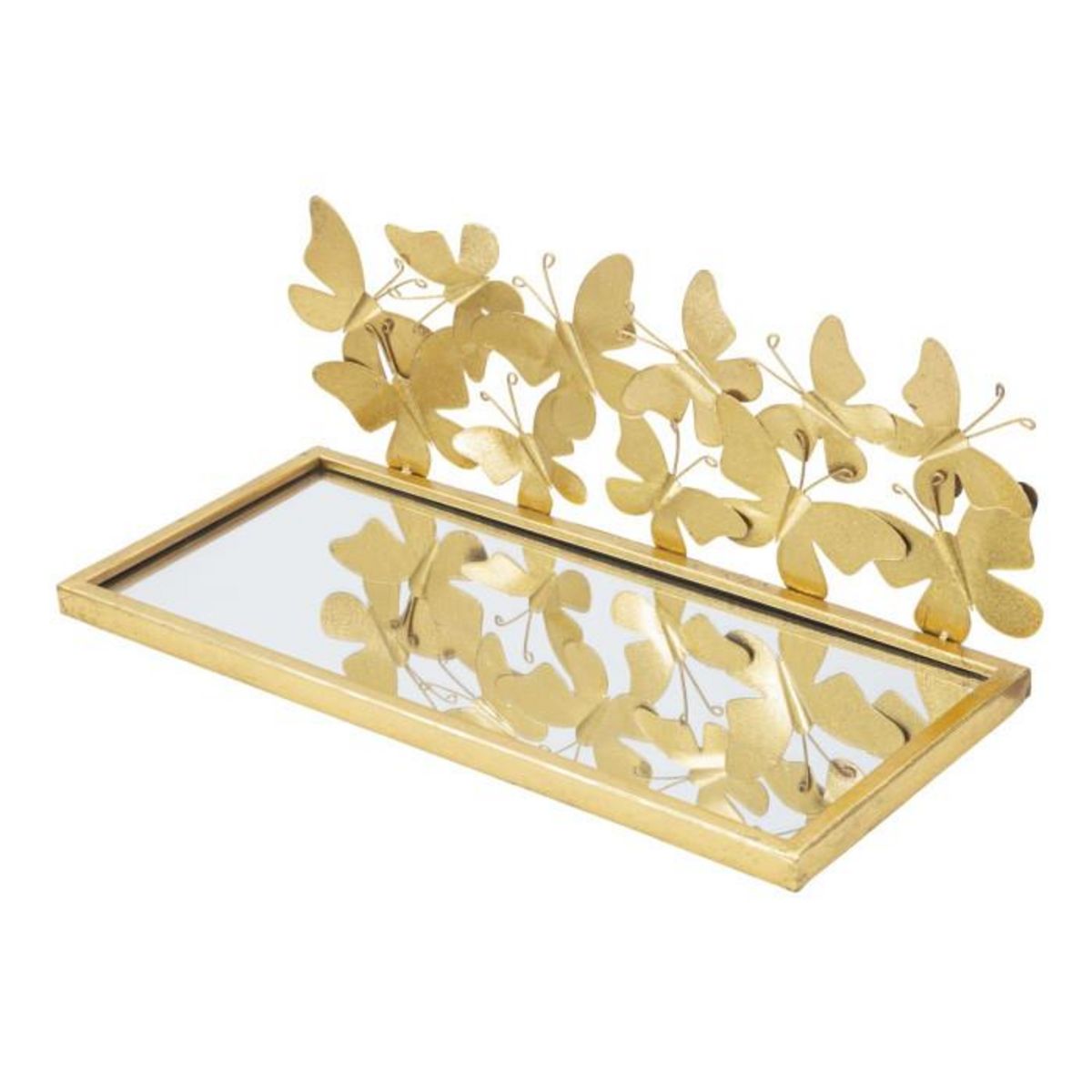 Paris Prix Lot de 2 Étagère Murales Design  Butterfly  43cm Or