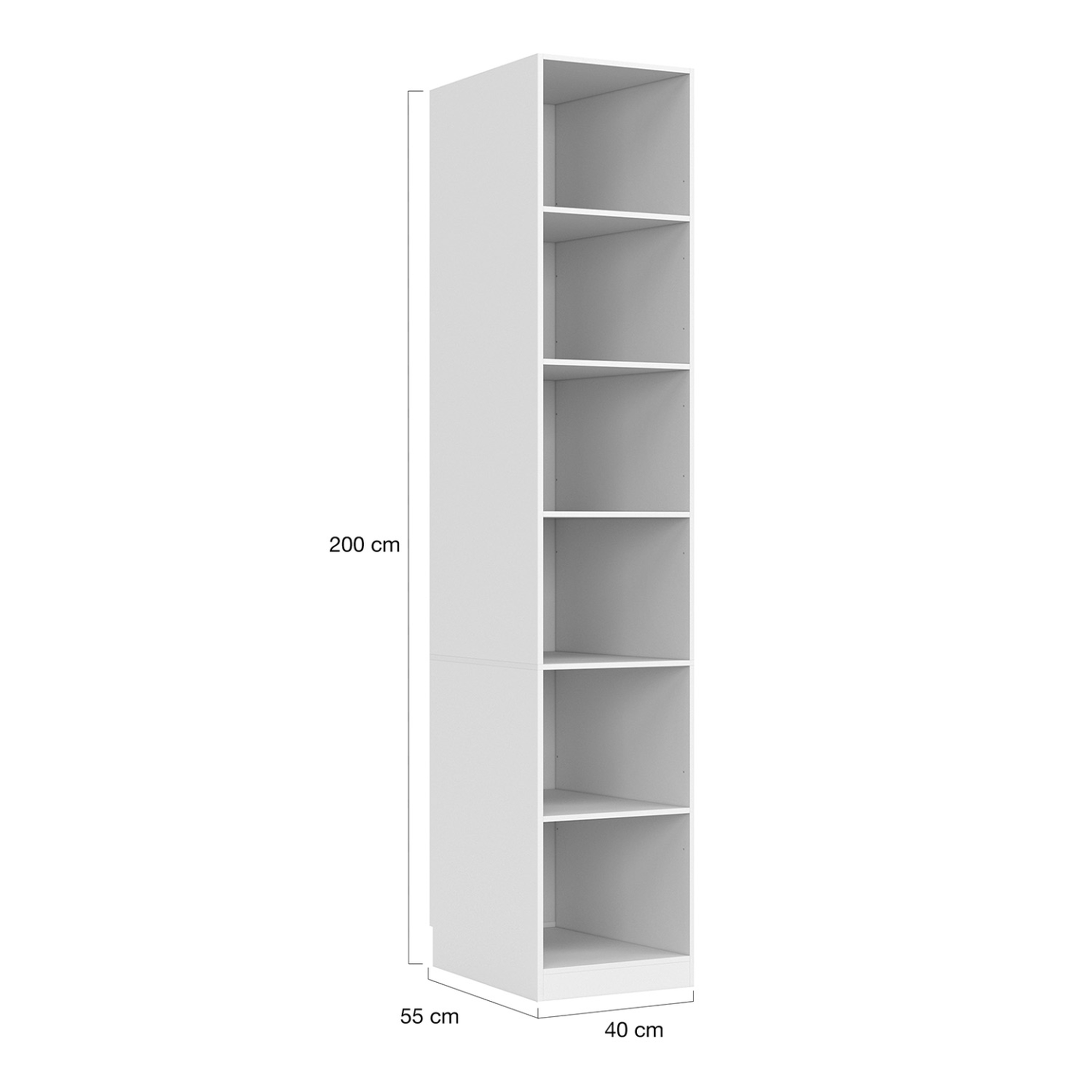 Voir la diapositive 5 : ID MARKET Dressing modulable taylor 200 x 55 x 200 cm 3 modules avec penderies + étagères + tiroirs blanc
