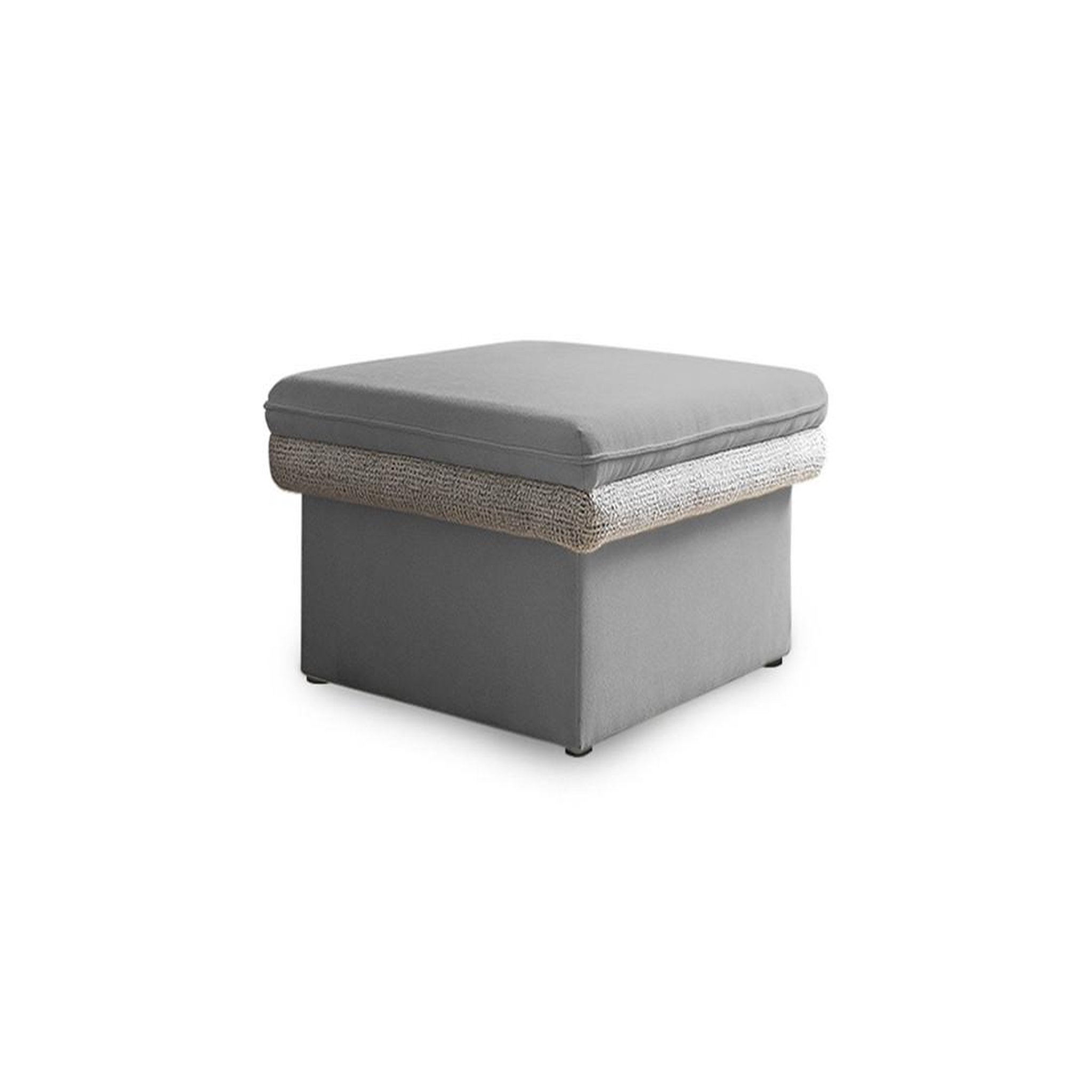 Voir la diapositive 1 : BEST MOBILIER Wilson - pouf avec rangement en tissu et tissu texturé