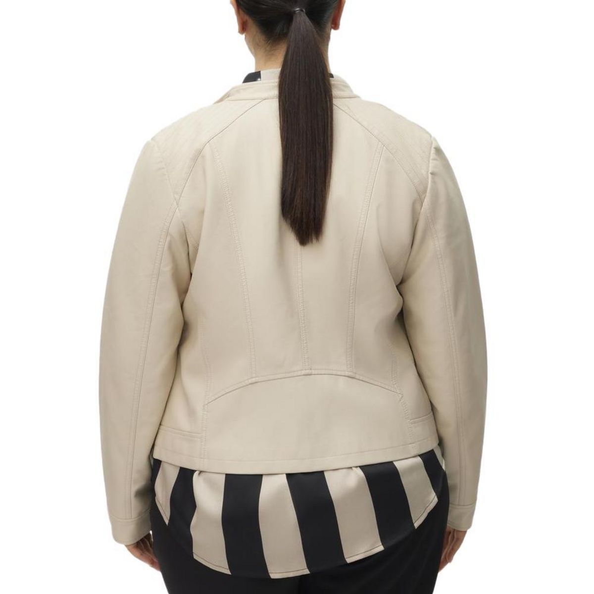 Vero Moda Veste Ecru Similicuir  Femme Vero Moda Favodona Coated