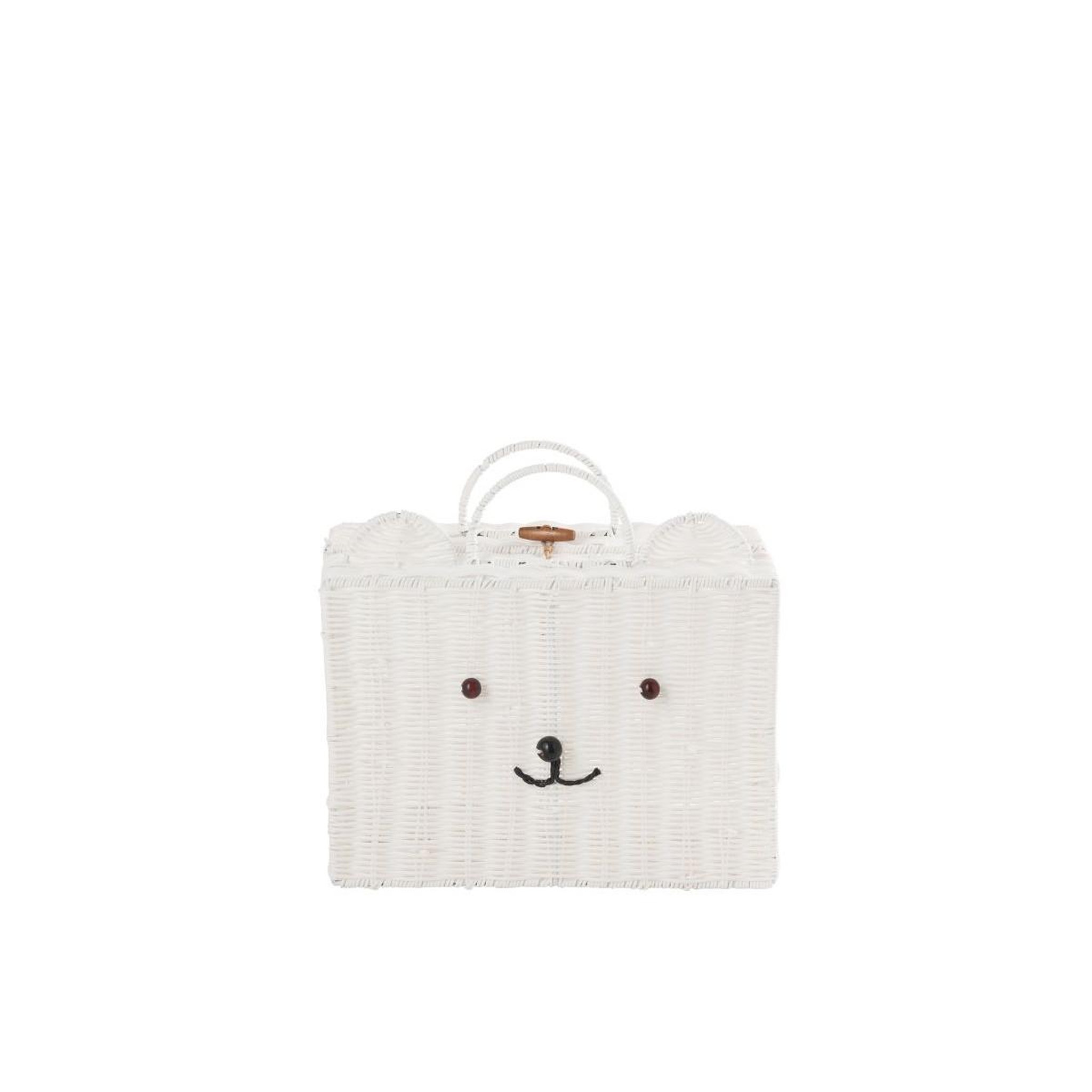 Voir la diapositive 2 : J-LINE Valise déco enfant ours  napoleon  35cm blanc