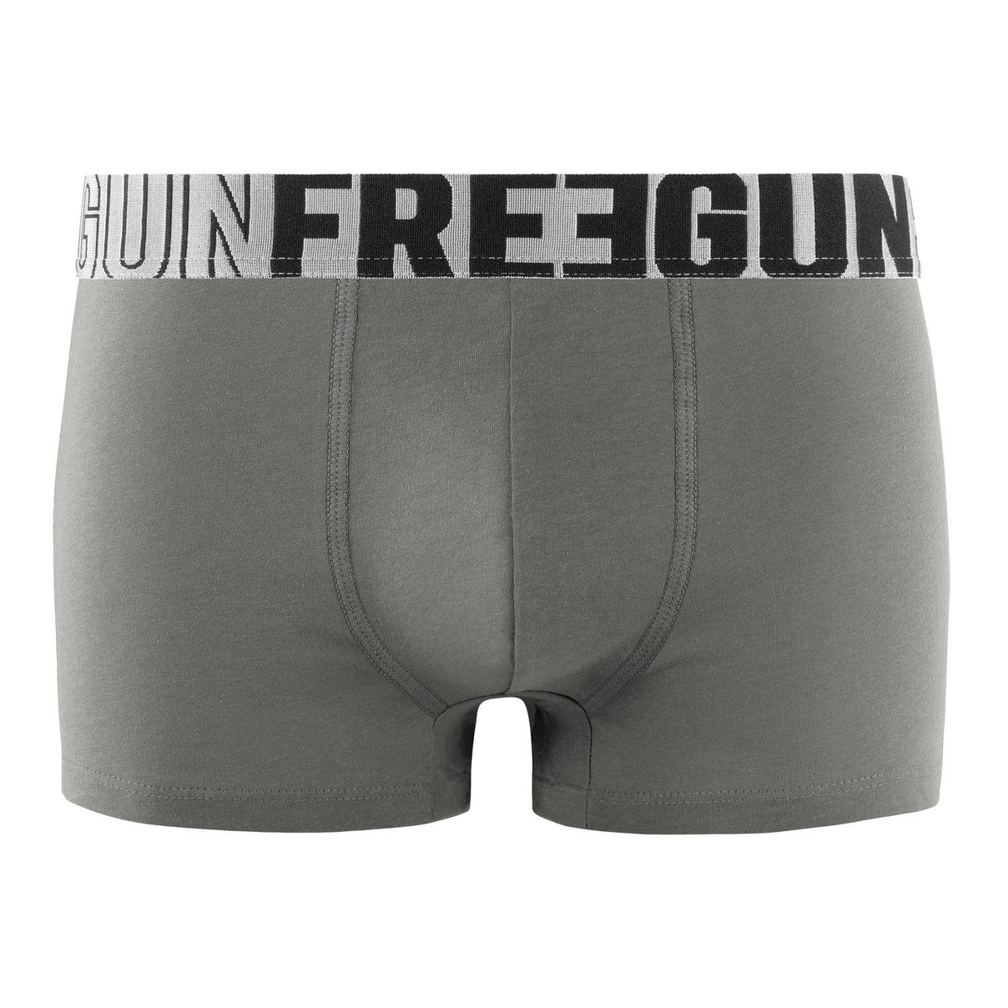 Voir la diapositive 4 : FREEGUN Lot de 3 boxers homme en coton Signature Andrew