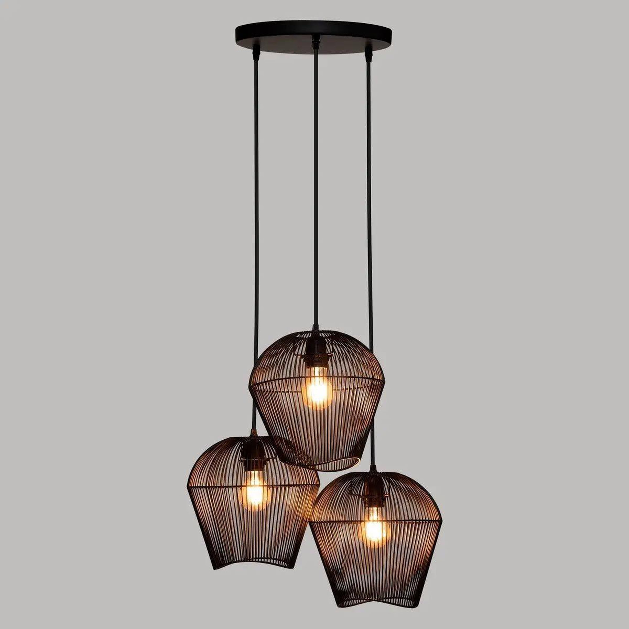 Voir la diapositive 3 : ATMOSPHERA Lampe suspension 3 têtes  jena  26cm noir