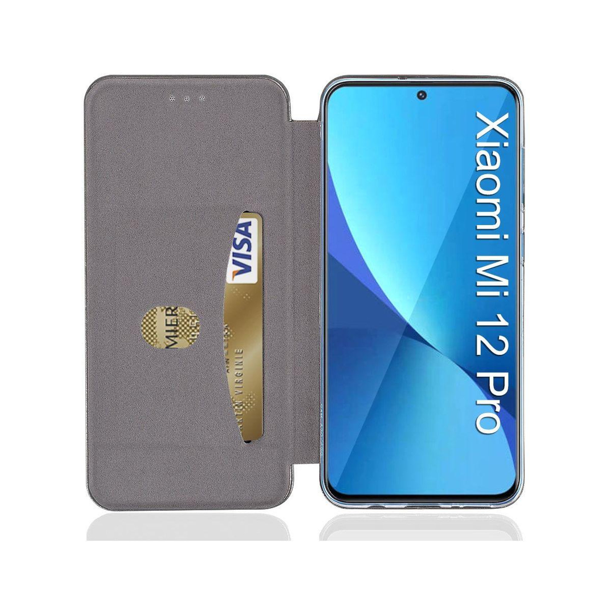 Voir la diapositive 2 : IBROZ Etui xiaomi 12 pro etui cuir bleu