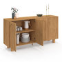 Voir la diapositive 4 : ID MARKET Buffet 160 cm ARCHIE 4 portes design arche bois façon chêne