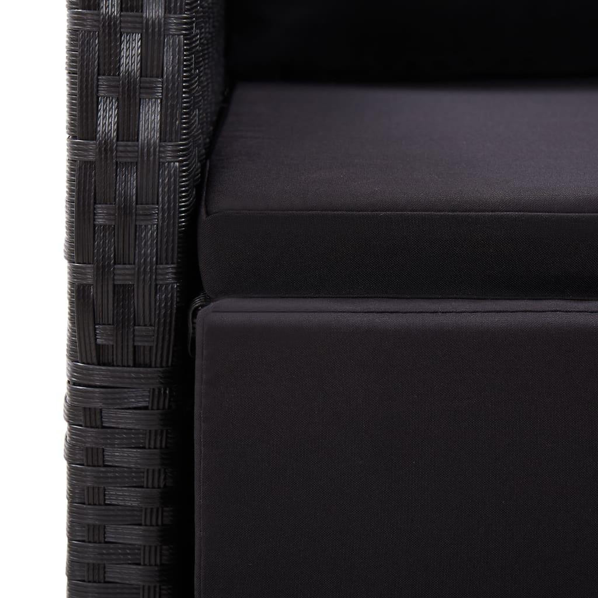 Voir la diapositive 5 : VIDAXL Ensemble a manger de jardin 9pcs coussins noir resine tressee