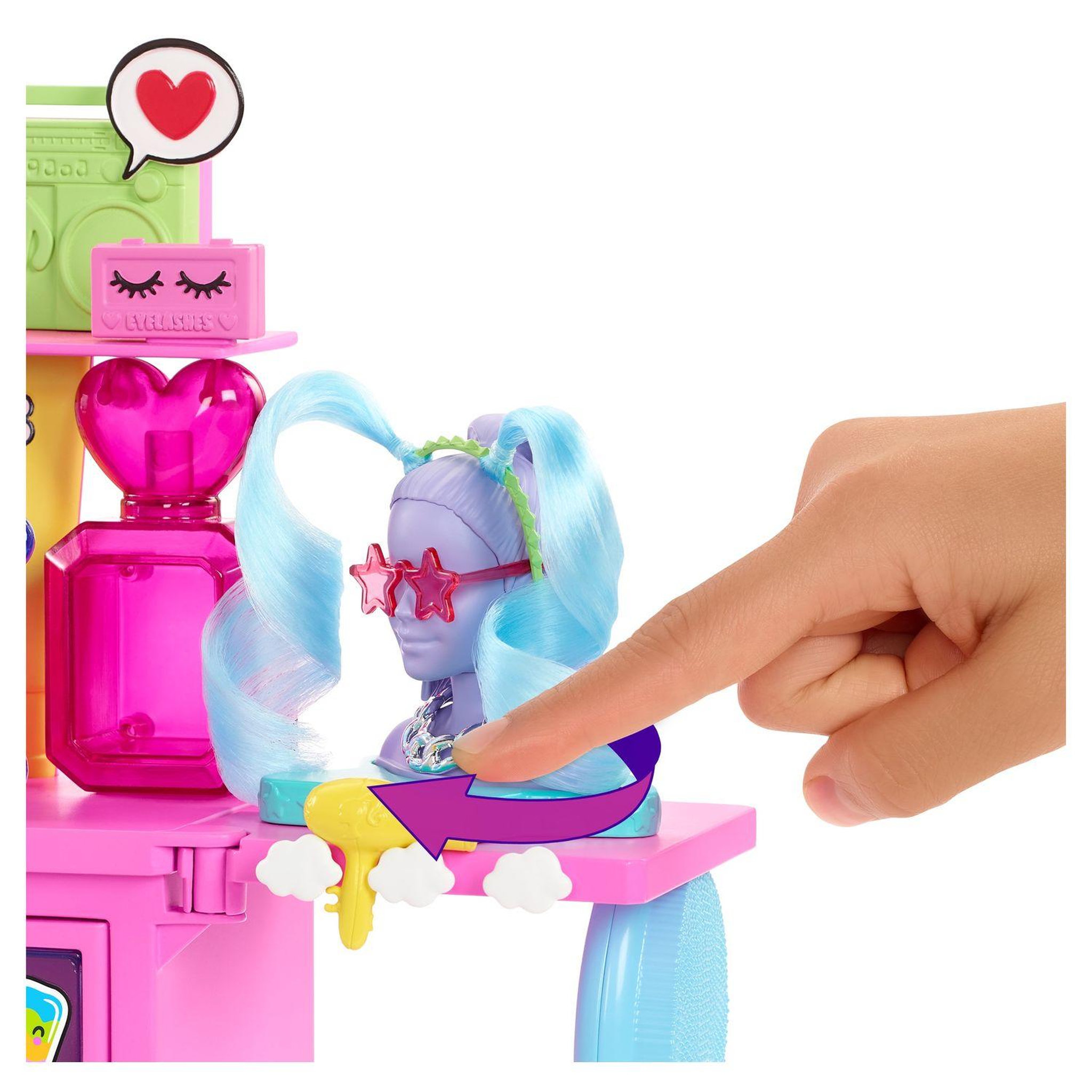 Voir la diapositive 8 : BARBIE Coiffeuse Extra avec poupée mannequin Barbie 