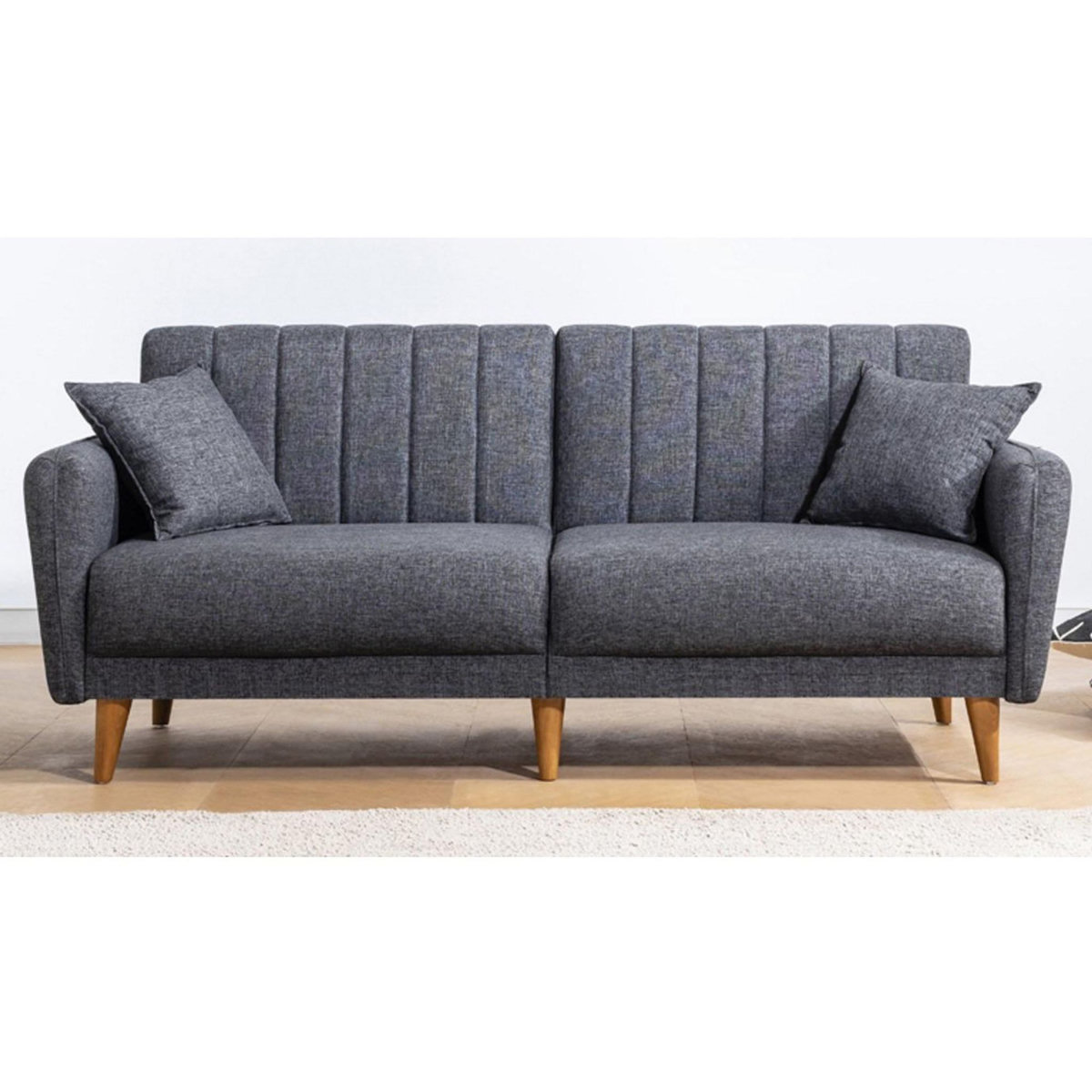 Habitat et Jardin Canapé-lit 3 places en tissu  Aqua  205 x 85 x 85 cm - Gris foncé