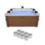 Voir la diapositive 1 : MSpa Spa rigide 6 places hydromassages. 4 coussins + 8 filtres. OSLO AMBER. beige. L 160 x P 160 x H 65 cm