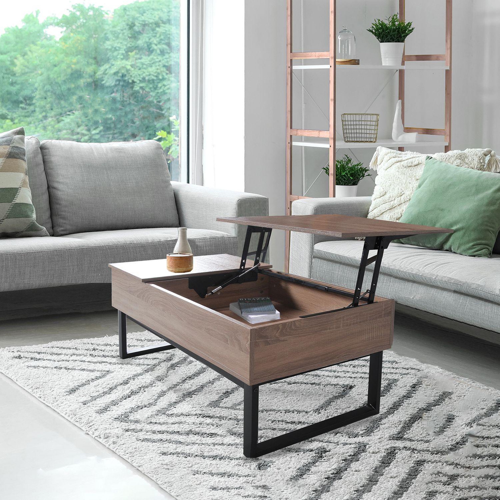 Voir la diapositive 5 : Table basse plateau relevable L110cm SPRINGFIELD