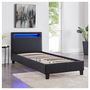Voir la diapositive 4 : IDIMEX Lit LED simple LUCENO 90x190 cm, avec sommier, revêtement synthétique