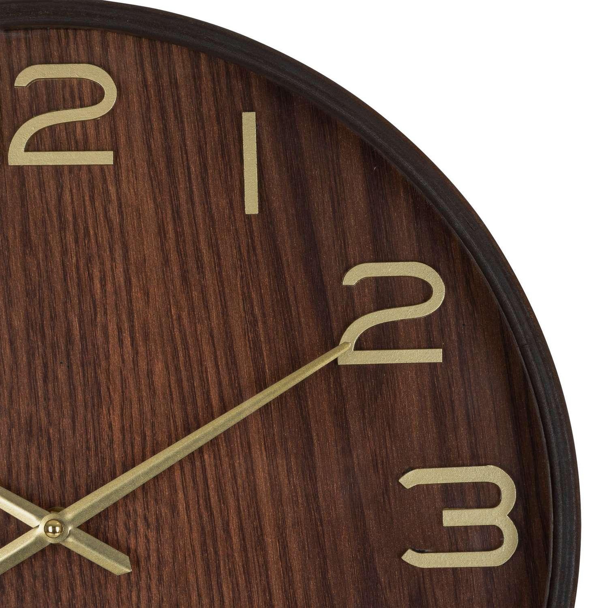 Voir la diapositive 3 : ATMOSPHERA Horloge en bois - diam 38 cm - marron foncé