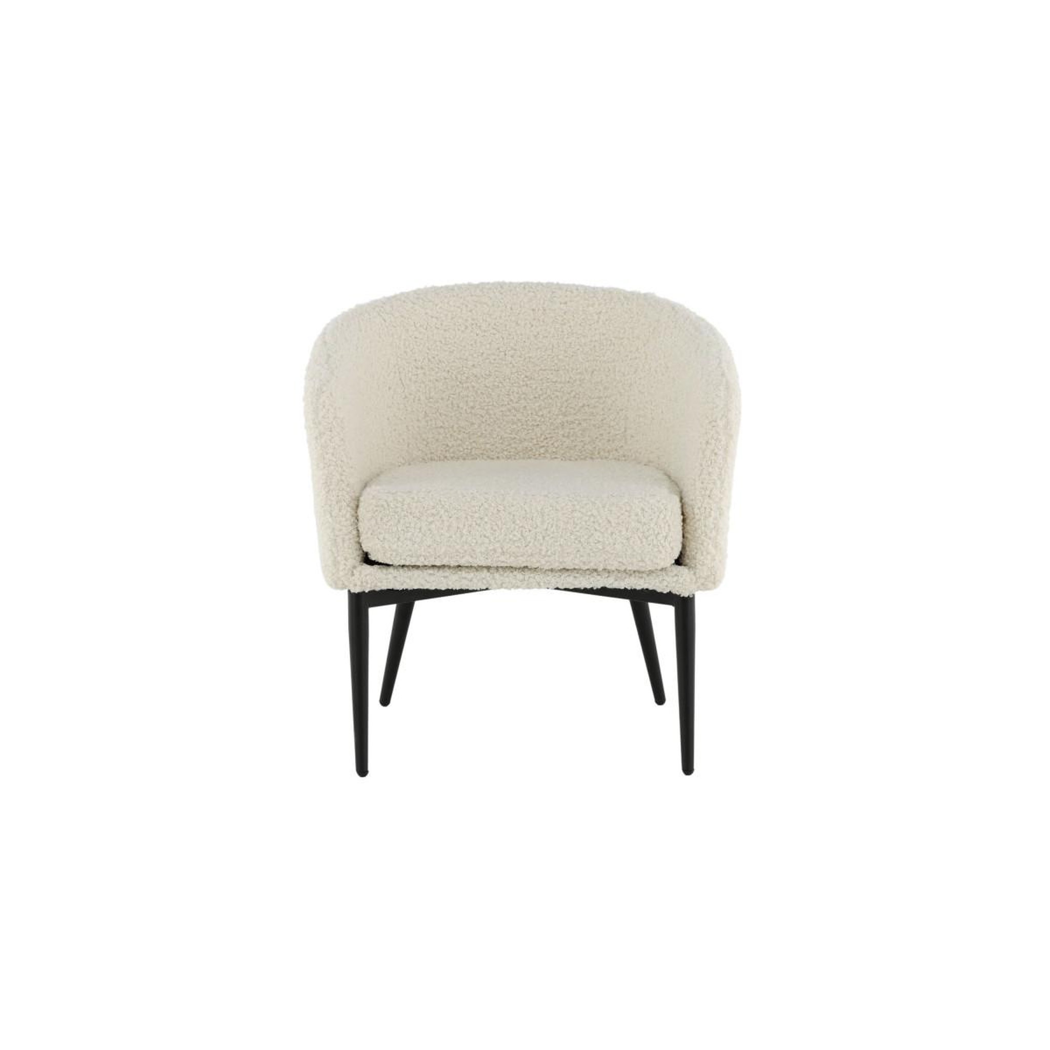 Voir la diapositive 2 : Paris Prix Fauteuil design bouclette  fluffy  70cm blanc