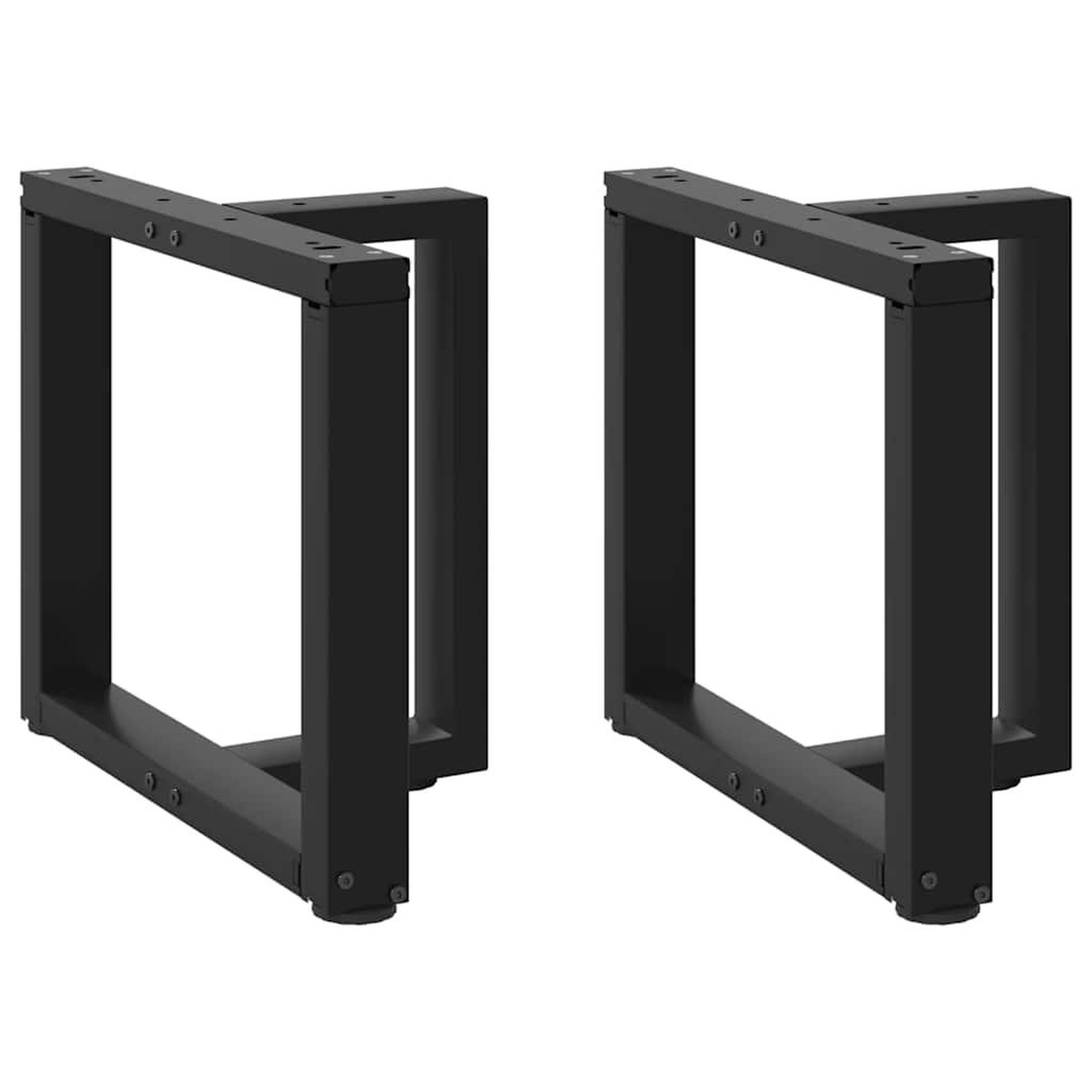 VIDAXL Pieds de table basse forme de T 2pcs noir 50x25x(42-43)cm acier