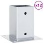 Voir la diapositive 2 : VIDAXL Bases de poteau carrees 12 pcs argent 91x91 mm acier galvanise