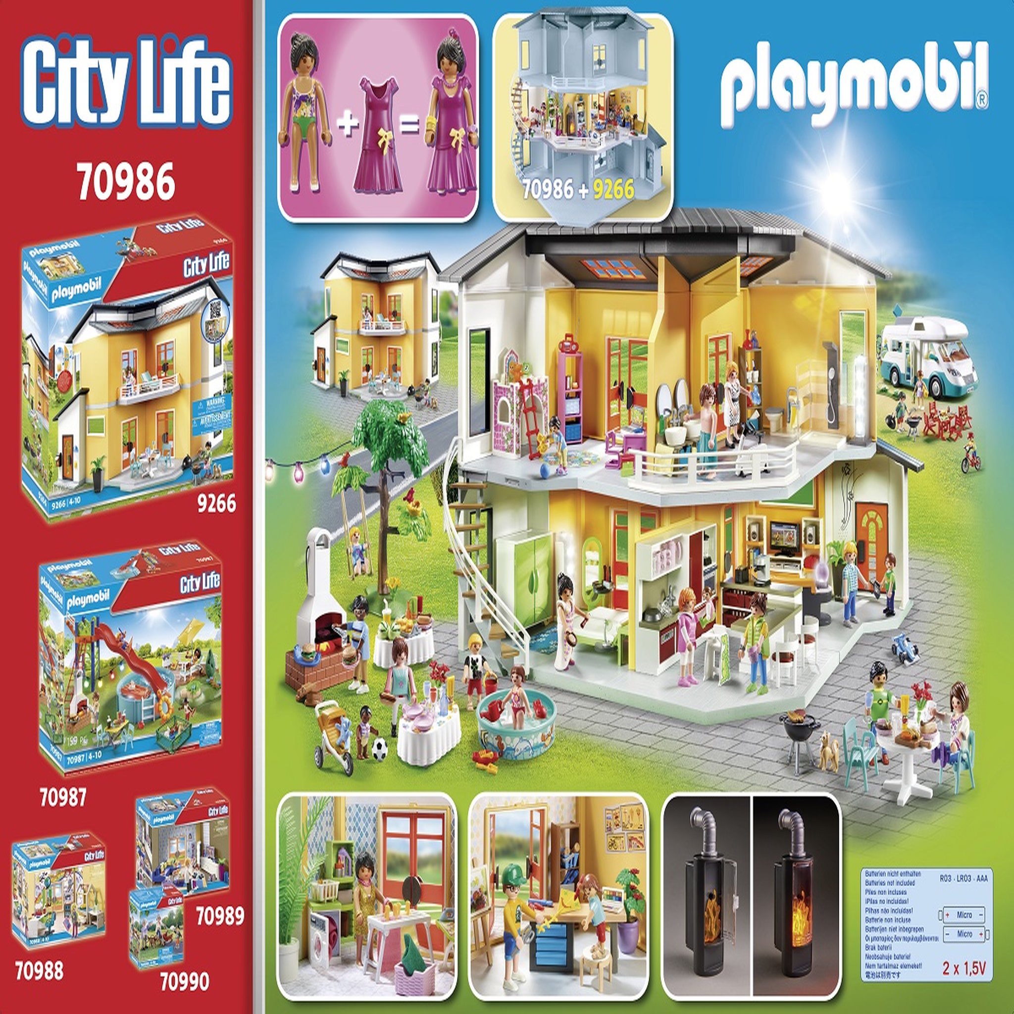 Voir la diapositive 4 : PLAYMOBIL 70986 Etage suppl. aménagé Maison Moderne