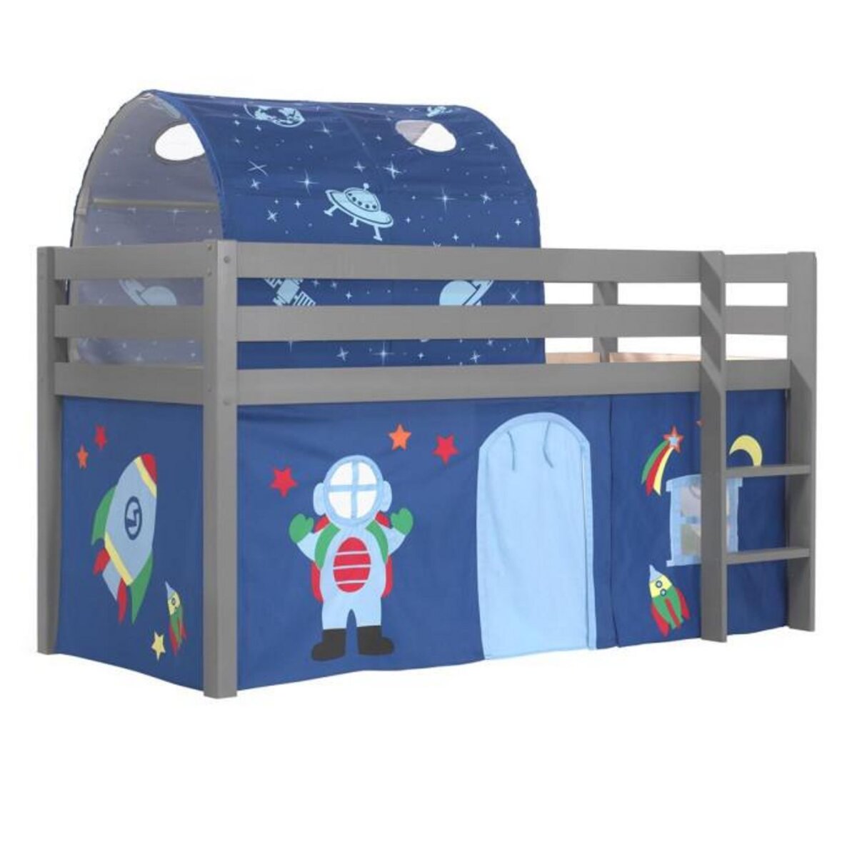 Paris Prix Pack - Lit Enfant, Tente & Tunnel  Pino Astronaute II  Gris