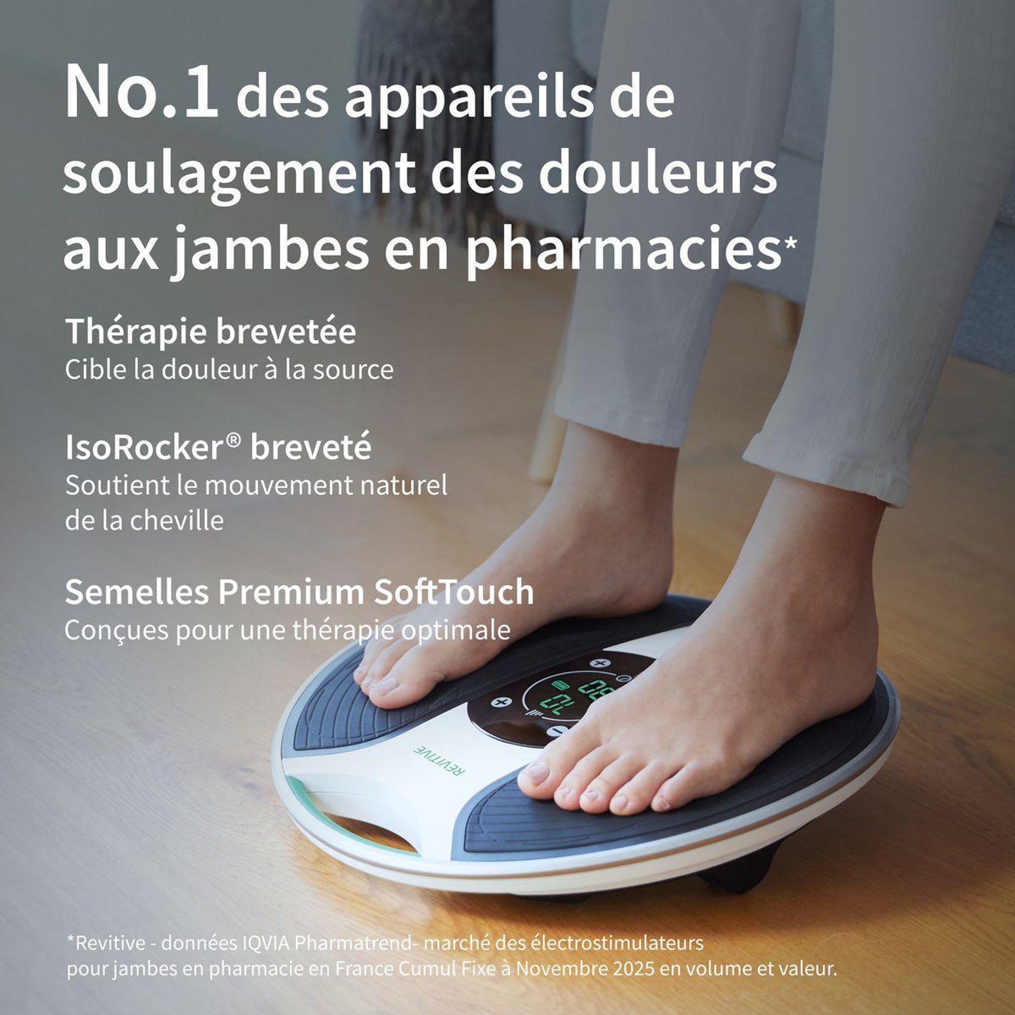 Voir la diapositive 3 : REVITIVE Stimulateur circulatoire medic genou