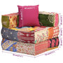 Voir la diapositive 6 : VIDAXL Pouf modulaire avec oreiller Patchwork Tissu