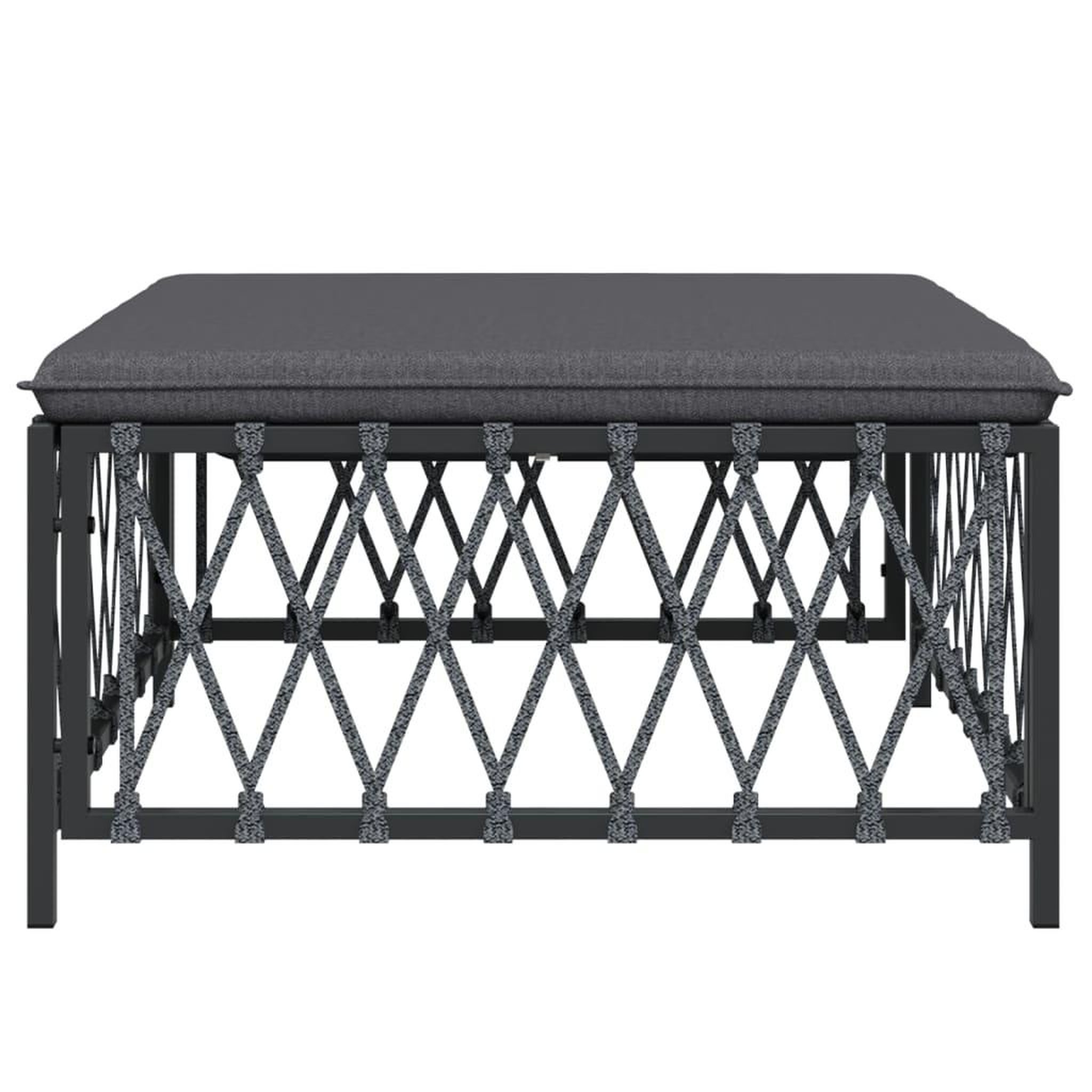 Voir la diapositive 4 : VIDAXL Repose-pied de jardin avec coussin anthracite tissu tisse