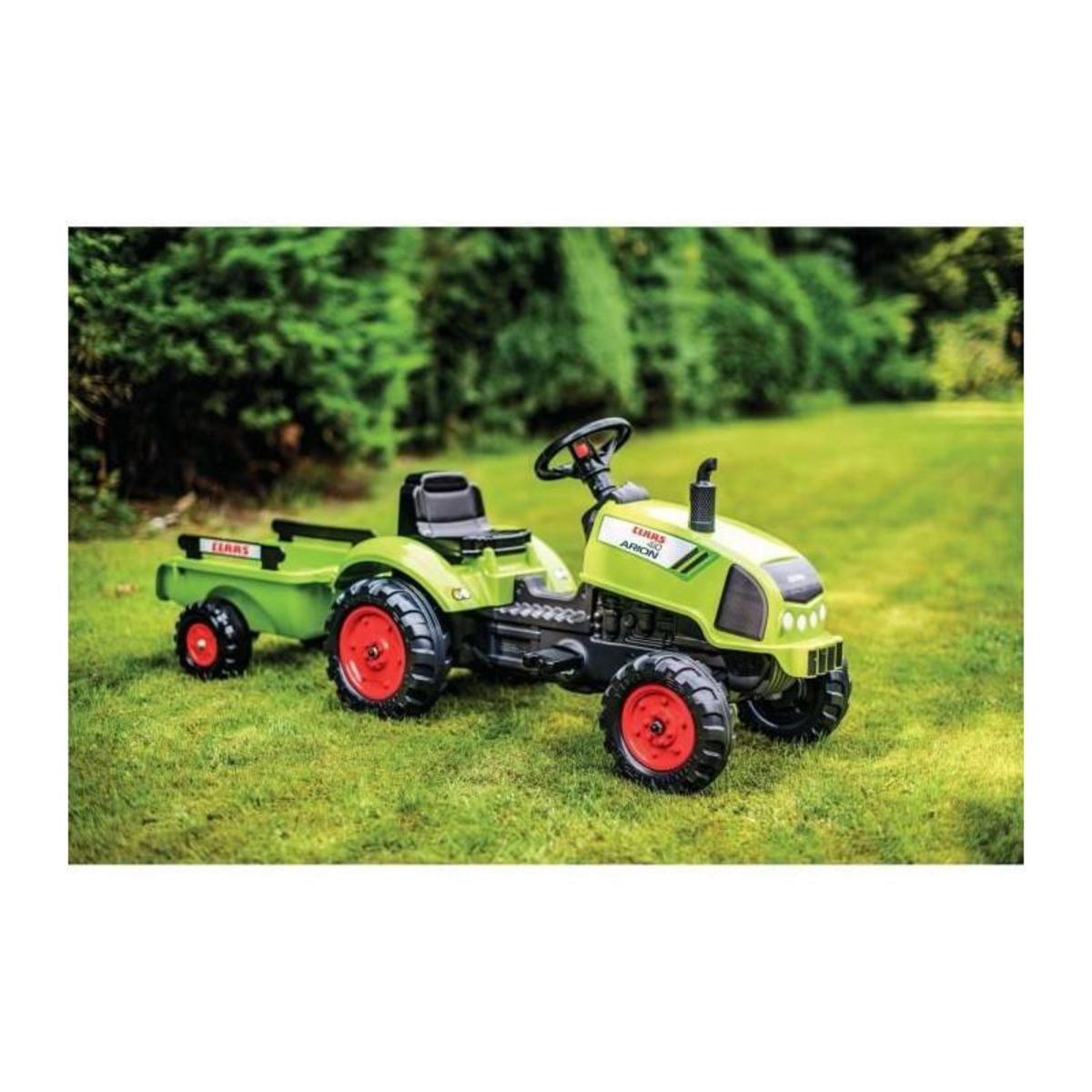 FALK FALK Tracteur a pedales Claas avec remorque