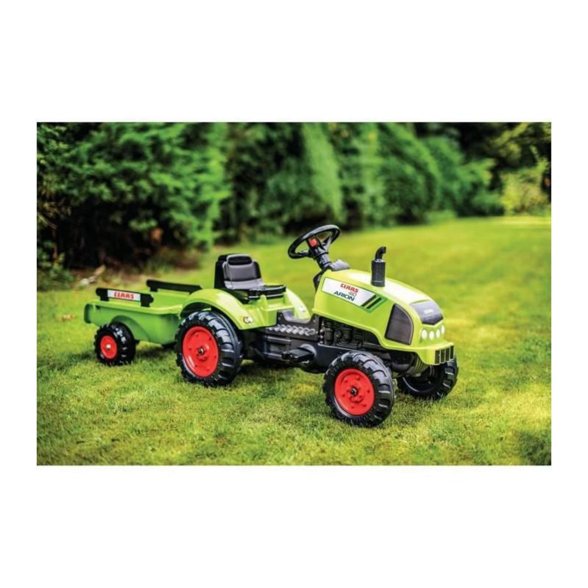 FALK FALK Tracteur a pedales Claas avec remorque