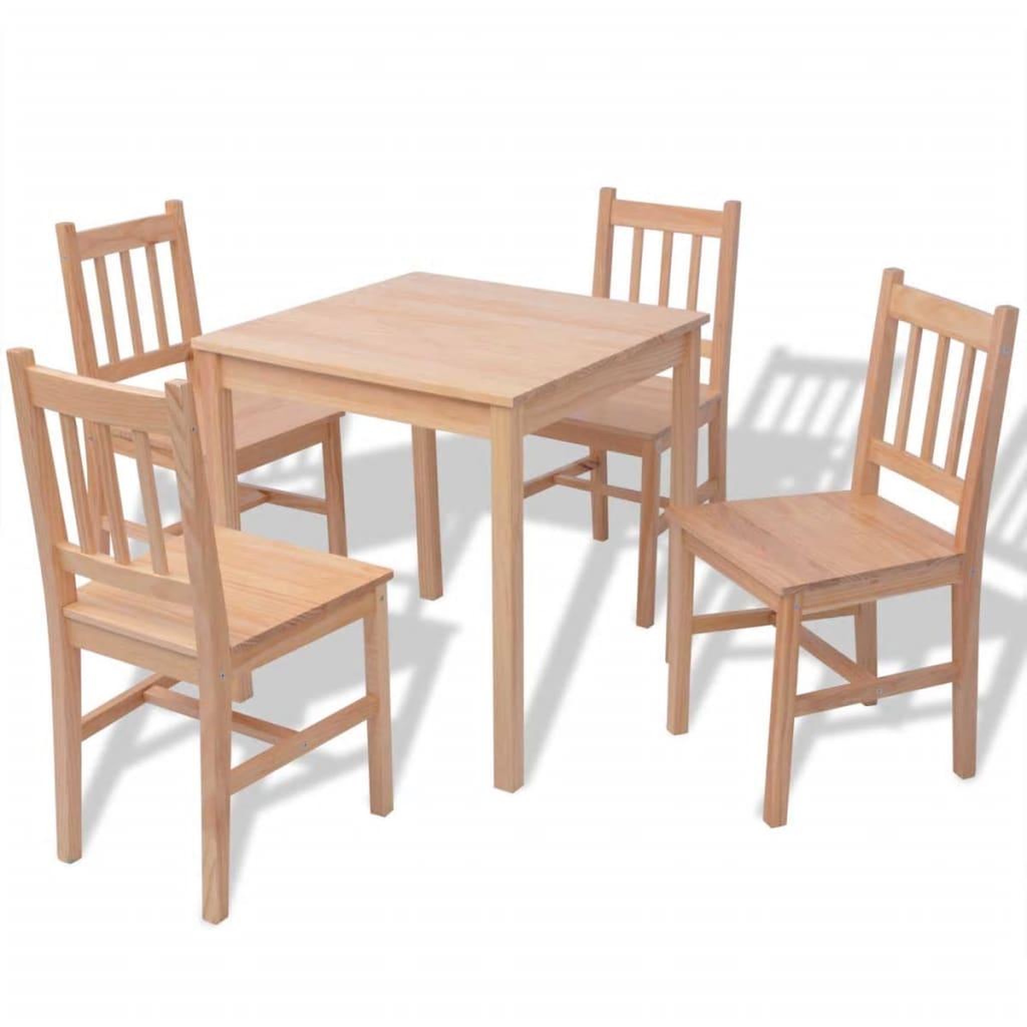 Voir la diapositive 2 : VIDAXL Ensemble de salle a manger 5 pieces Pinede